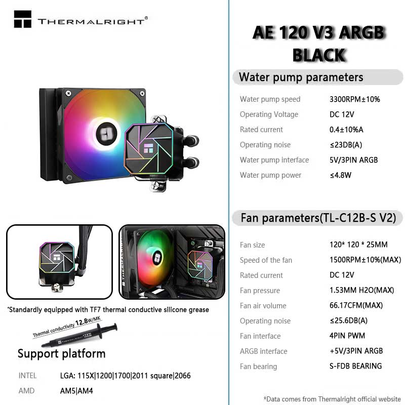 Thermalright AQUA ELITE 120 V3 - Aio Liquid Cooler 评论和价格